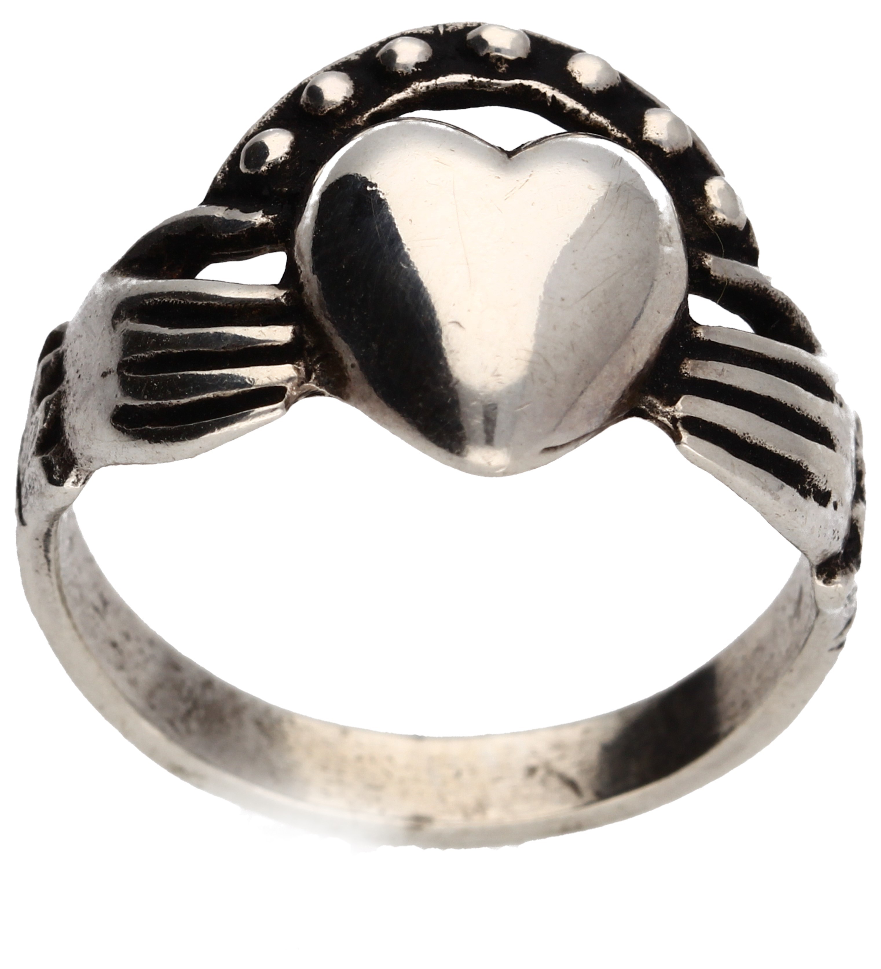 Heart in hot sale hands ring